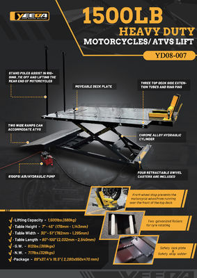 Workshop 1500LB Heavy Duty Motorcycle / ATV Lift Stable Lifting